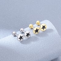 Image 4 of Blackstar Stud Earrings (925 Sterling Silver)