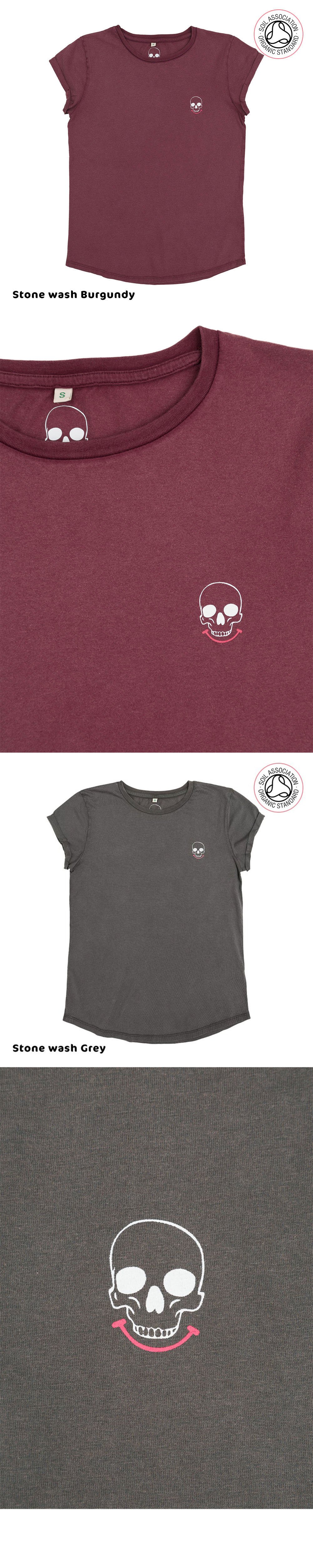 Smiley Skull Luxury Women's Roll Sleeve T's (Organic)