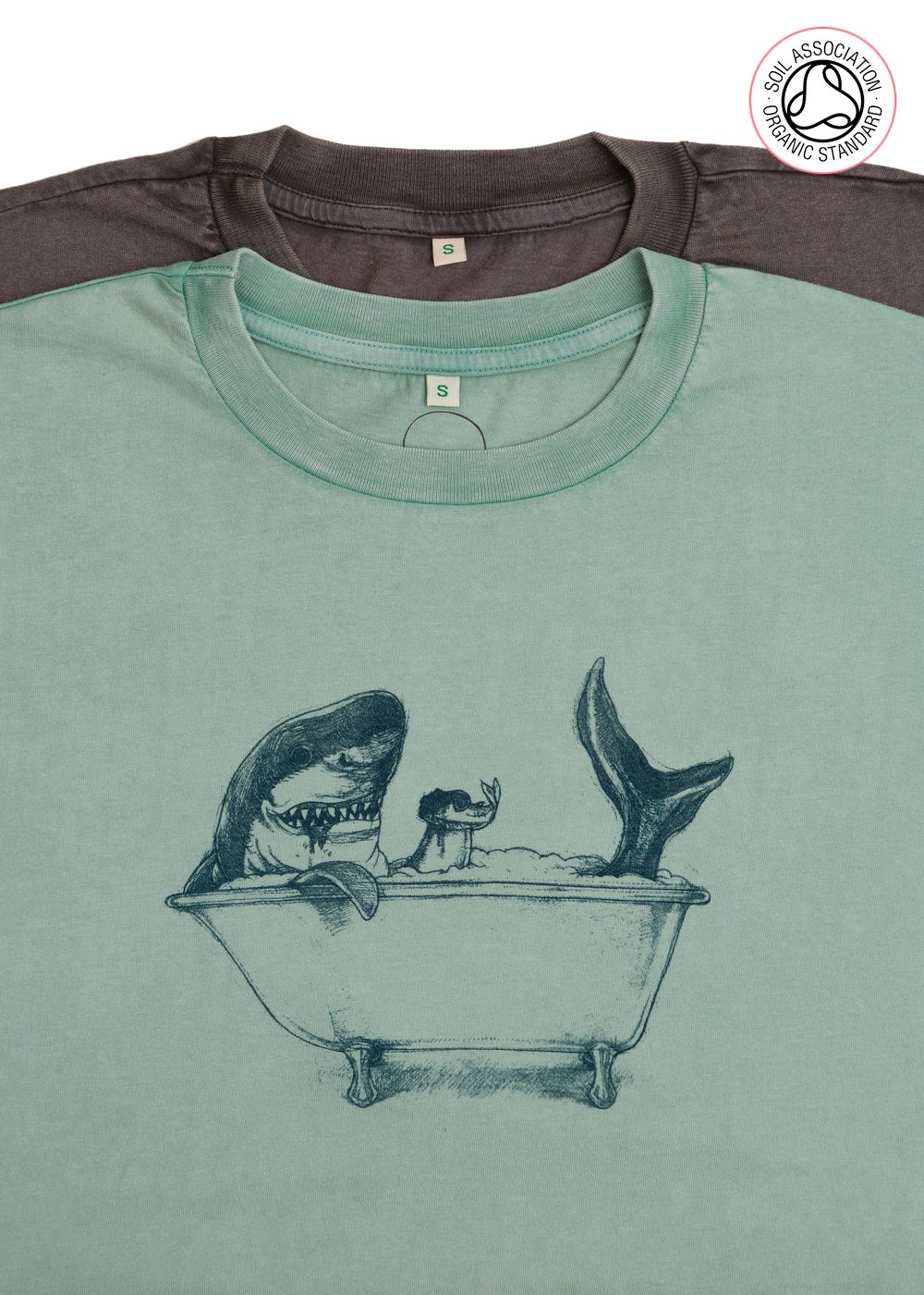 Shark Women's Stone Wash Cropped T-shirts (Organic)