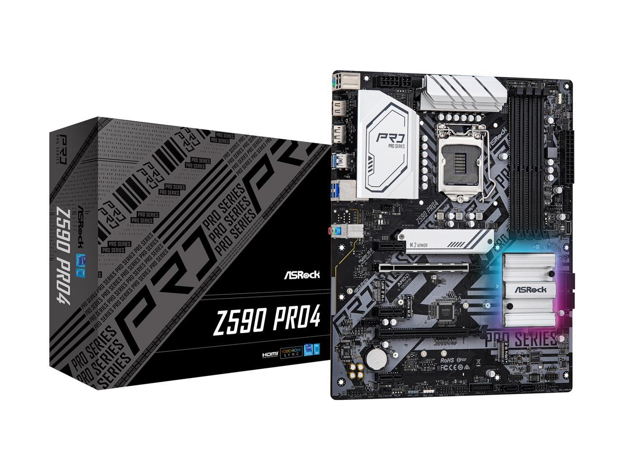 ASRock Z590 PRO4 LGA 1200 Intel Z590 SATA 6Gb/s ATX Intel