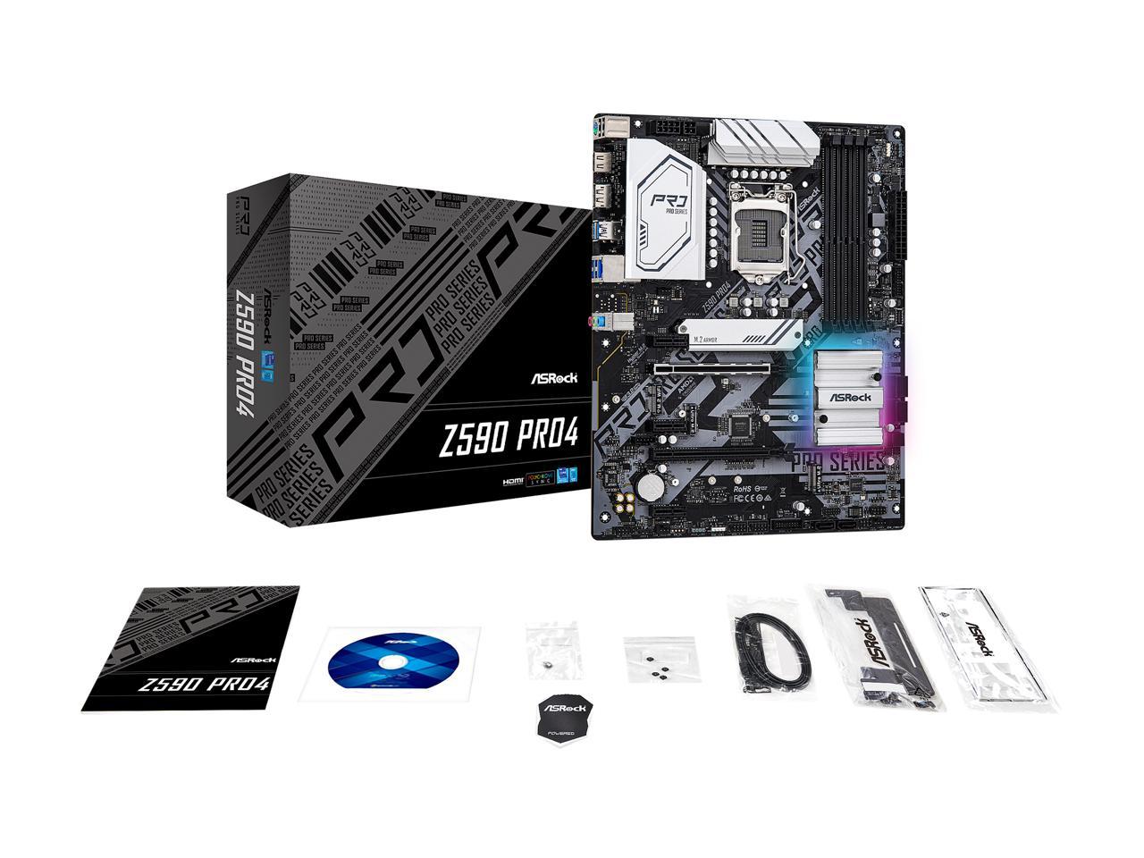 ASRock Z590 PRO4 LGA 1200 Intel Z590 SATA 6Gb/s ATX Intel