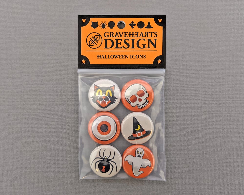 Image of HALLOWEEN ICONS 1" Button Set