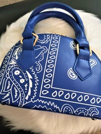 Image 2 of Blue Bandana Mini Handbag & Bucket Hat Set