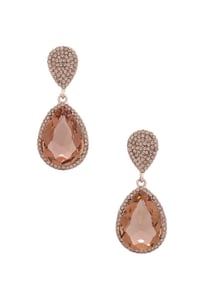 Peach Rhinestone Earrings