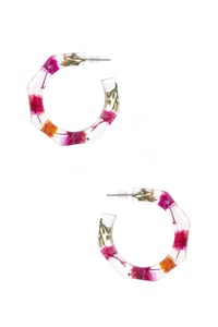 Image 2 of Fuschia Flower Earrings