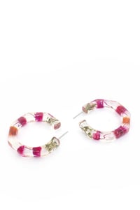 Image 1 of Fuschia Flower Earrings