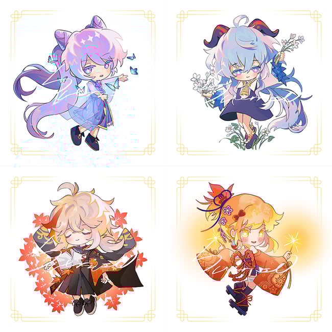 Genshin Impact Square Prints (chibi)