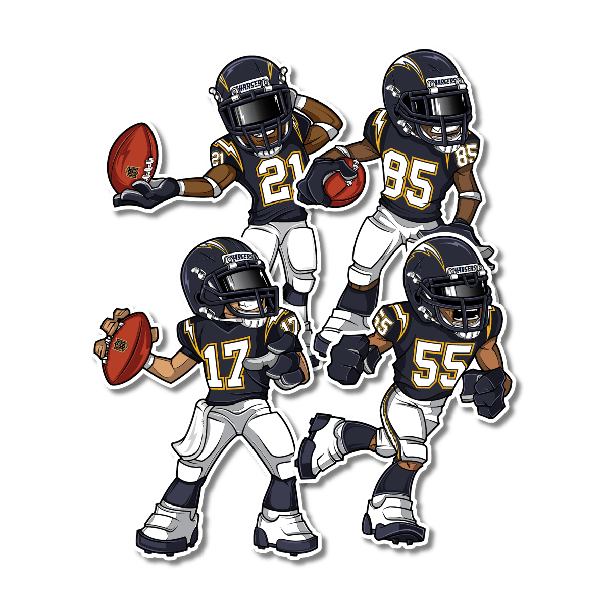 BOLT UP NAVY COLOR RUSH- MATTE FINISH VINYL STICKERS