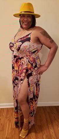 Image 4 of Naughty Girl t-strap maxi dress