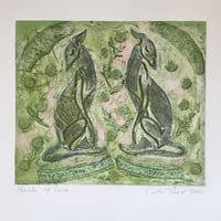 Image 3 of Hounds of Love - Original Collagraph Print 