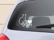 Image of "I Love Fluff" Slender Cat Bumper Sticker 5X5 Transparent