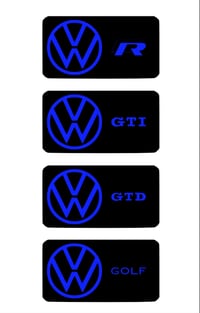 Image 2 of X2 Vw Golf Mk7 Sun-visor airbag Cover sticker overlay