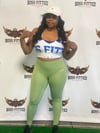 BossFitted Neon Green and Blue Longline Sports Bra