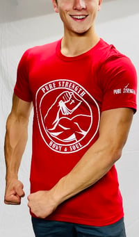 RED TEE - BODY AND SOUL PURE STRENGTH TEE