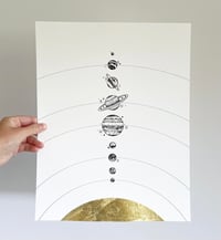 Image 1 of The Planets, gold leaf-embellished fine art print