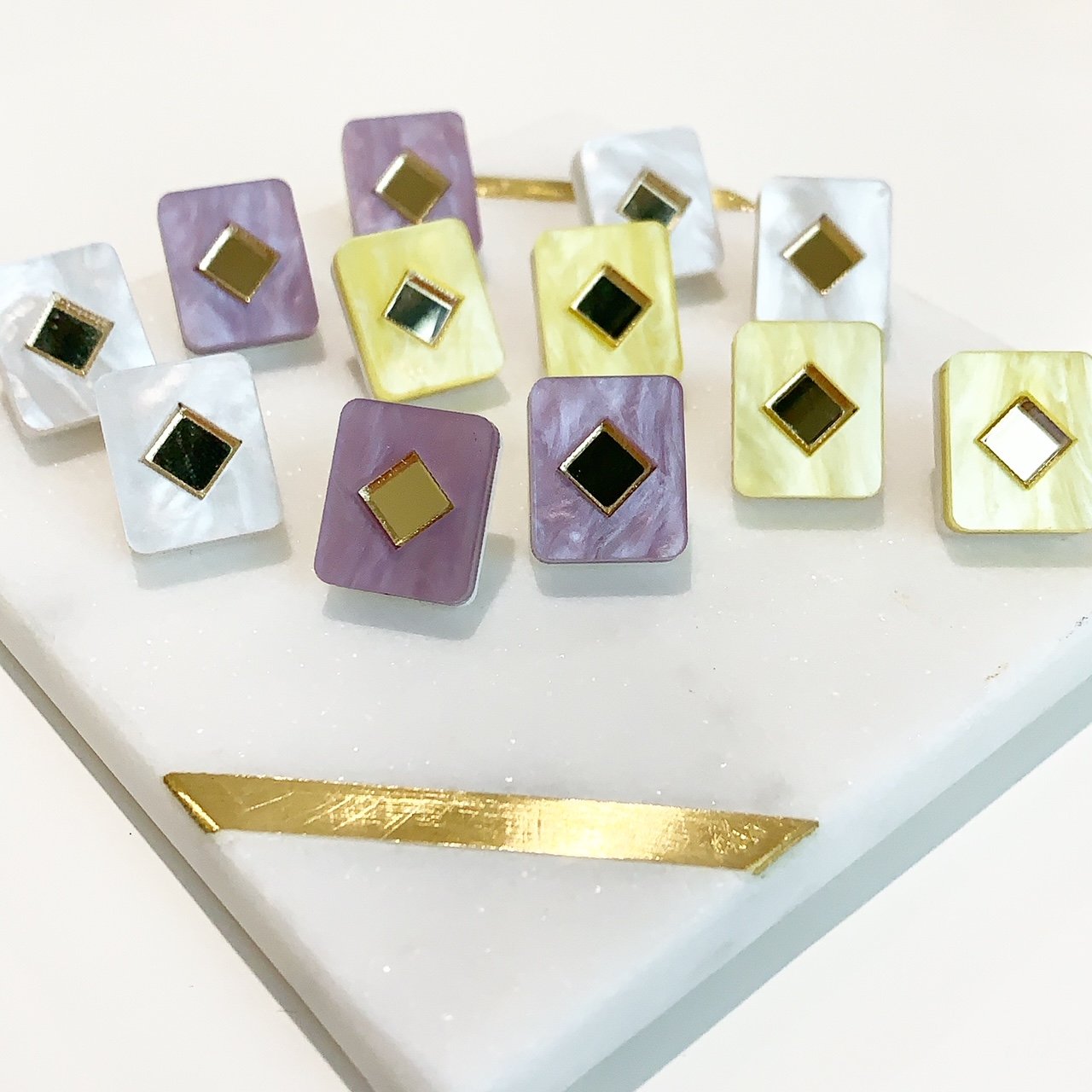 Image of Diamond Tile Studs