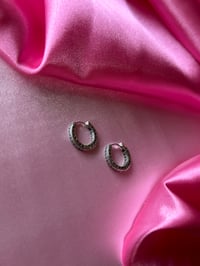 Image 1 of Pan Sterling Silver Mini Hoops 