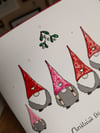 4 pack Personalised Gnome/Gonk Christmas cards