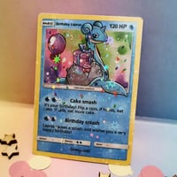 Birthday lapras celebration trading card