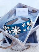 Teal Pearl Headband 