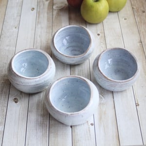 Image of Salt Cellar in Icy White Speckled Stoneware, Handcrafted Salt Pig, Made in USA