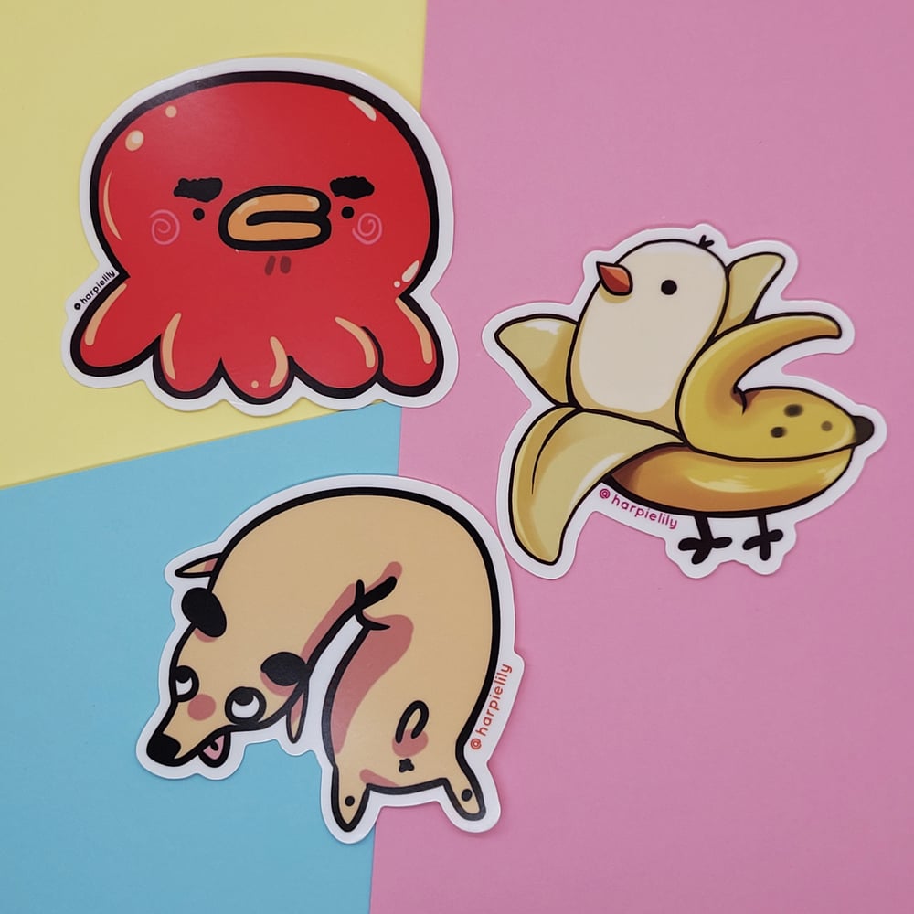 Image of Tako, Banana, Weenie? Vinyl stickers