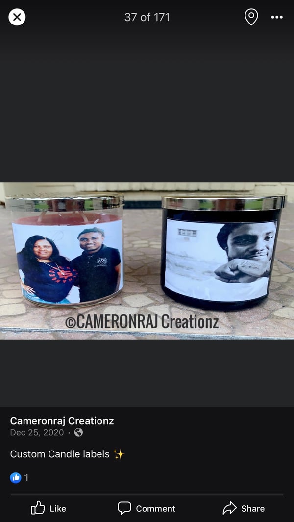 Image of Custom candle picture 