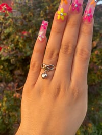 Image 2 of Blow Heart Charm Ring 925 SS