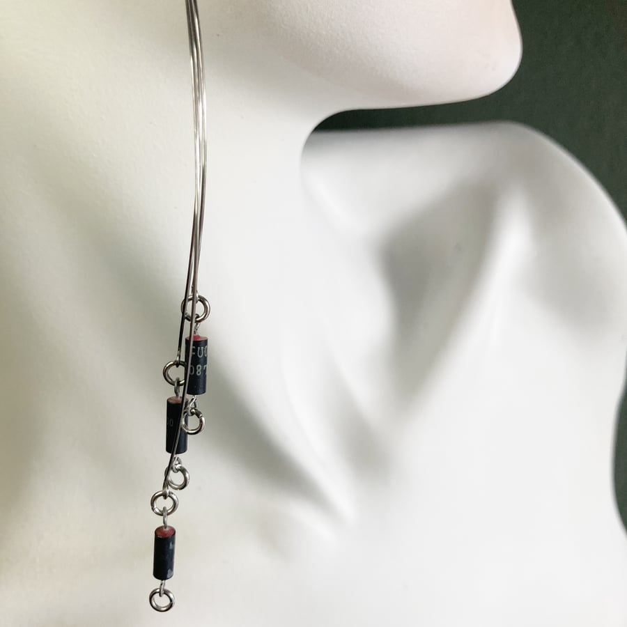 Image of P3 Earrings - Black/Red - Limited Edition Color