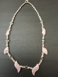 Rose quartz and Swarovski  crystals 18 inches