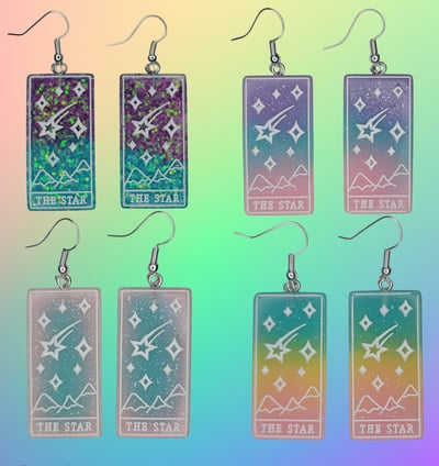 Image of "The Star" Tarot Card Earrings 