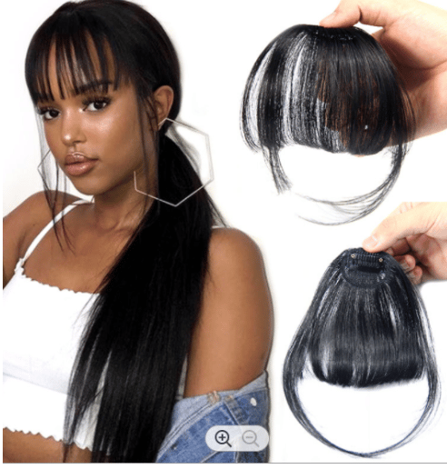 Image of Clip in bangs Air Fringe-HUMAN hair bangs fringe