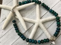 18 inch magnesite bracelet with German silver accents