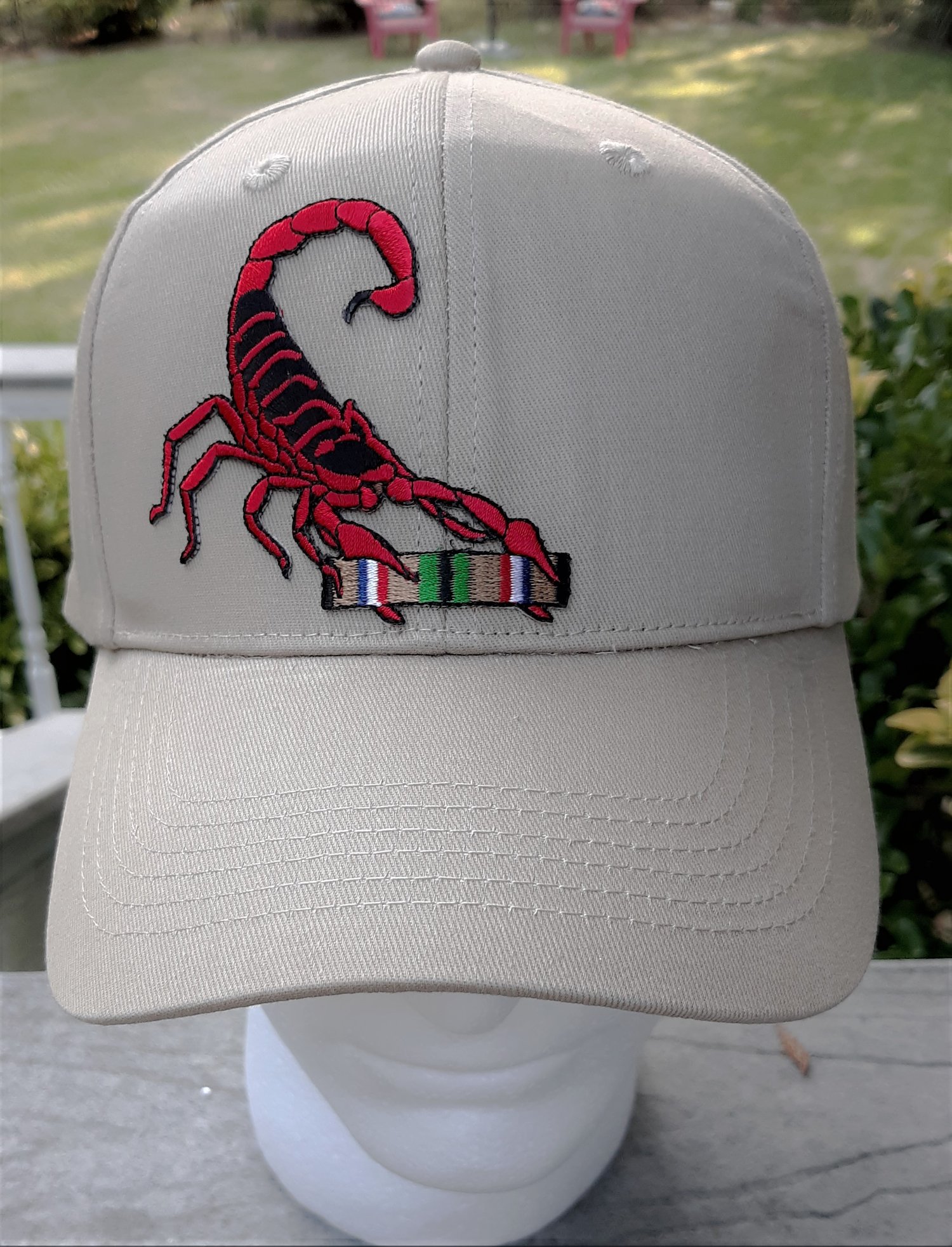 Image of Desert Storm Gulf Wars Veteran Red Scorpion Hat