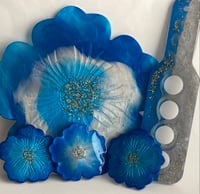 Image 3 of Blue Flowers Large Tray Set