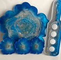 Blue Flowers Large Tray Set