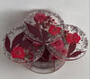 Burgundy Flower Coaster Set