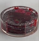 Burgundy Flower Coaster Set