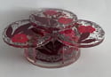 Burgundy Flower Coaster Set