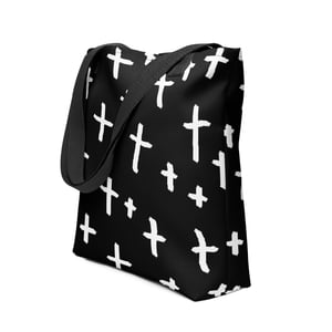 Image of white cross Tote bag