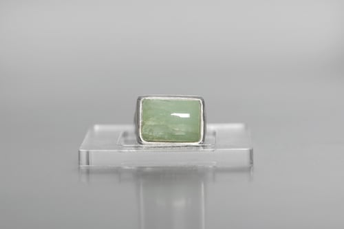 Image of ''Faith in truth and...'' silver ring with aquamarine · FIDES VERI ET FIDUCIA ·