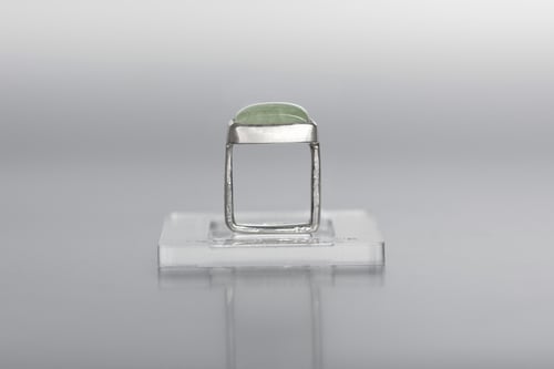 Image of ''Faith in truth and...'' silver ring with aquamarine · FIDES VERI ET FIDUCIA ·