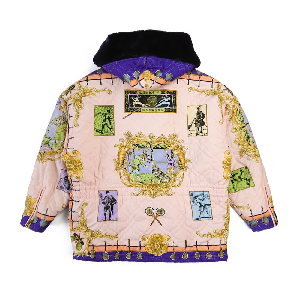 Image of Versace Sport Tennis Baroque Quilted Parka 