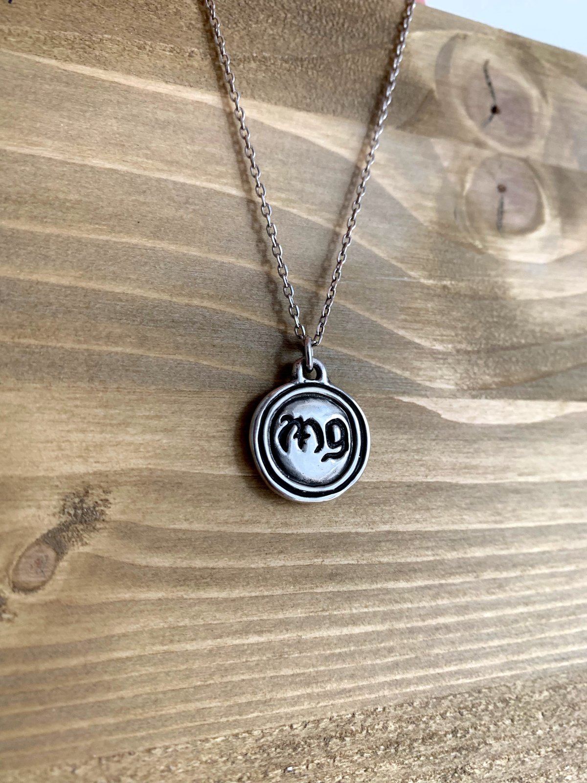 Image of "MG" medailoia - silver necklace