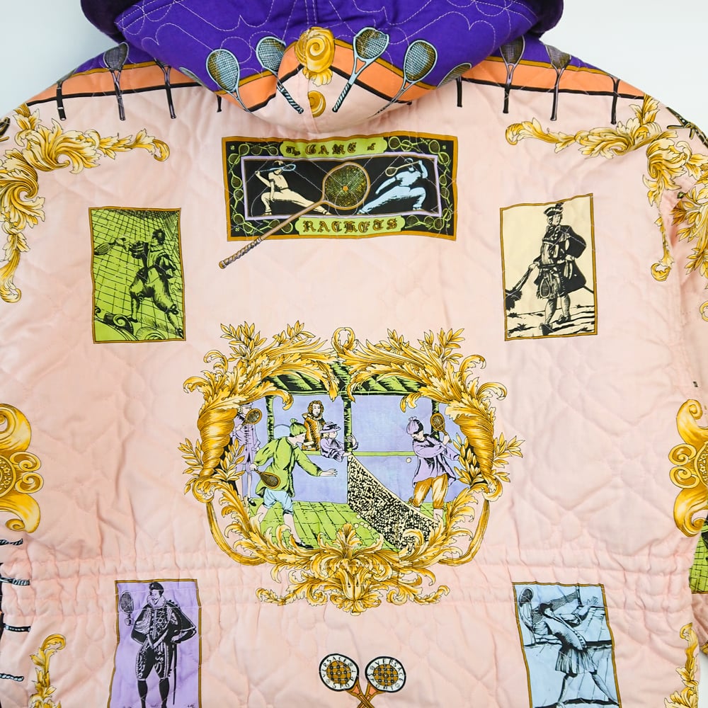 Image of Versace Sport Tennis Baroque Quilted Parka 