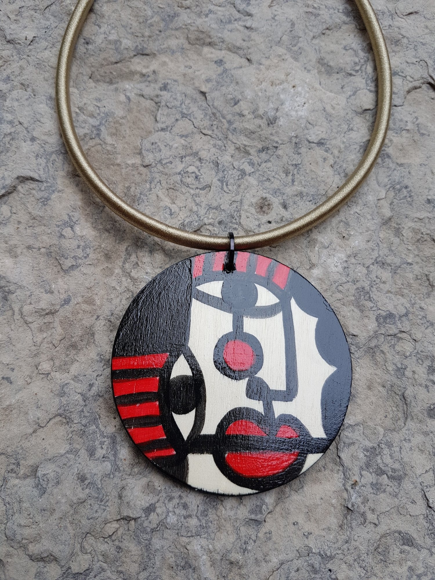 Image of small painted pendant #3