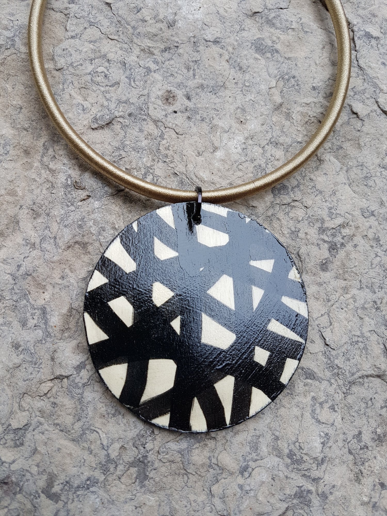 Image of small painted pendant #3