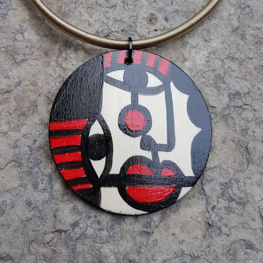 Image of small painted pendant #3