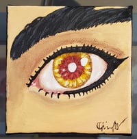 Rengoku Eye 4x4in Acrylic Painting 