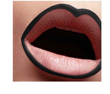 black lip liner with gloss